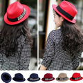 Solid Color Fedora Hats As Garment Accessory